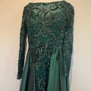 green evening dress